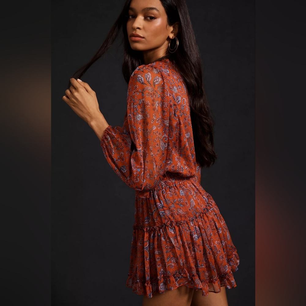 Misa Los Angeles "Lorena"  Smocked-waist Dress (M)